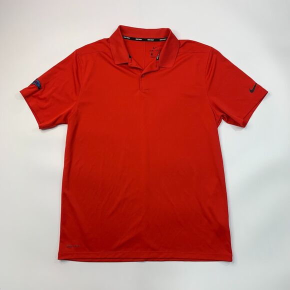 Nike Golf Shirt Mens L Large Red Moisture Wicking Performance Victory Polo - Picture 2 of 13